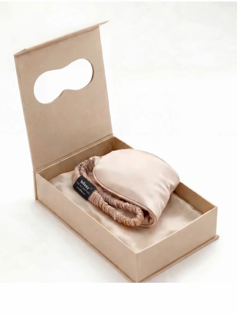 Blissy 100% Mulberry Silk Sleep Mask - Champagne